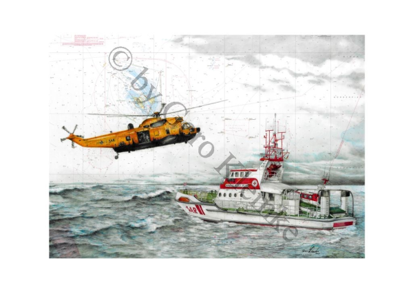 Kunstdruck des SK HERMANN RUDOLF MEYER mit Sea King